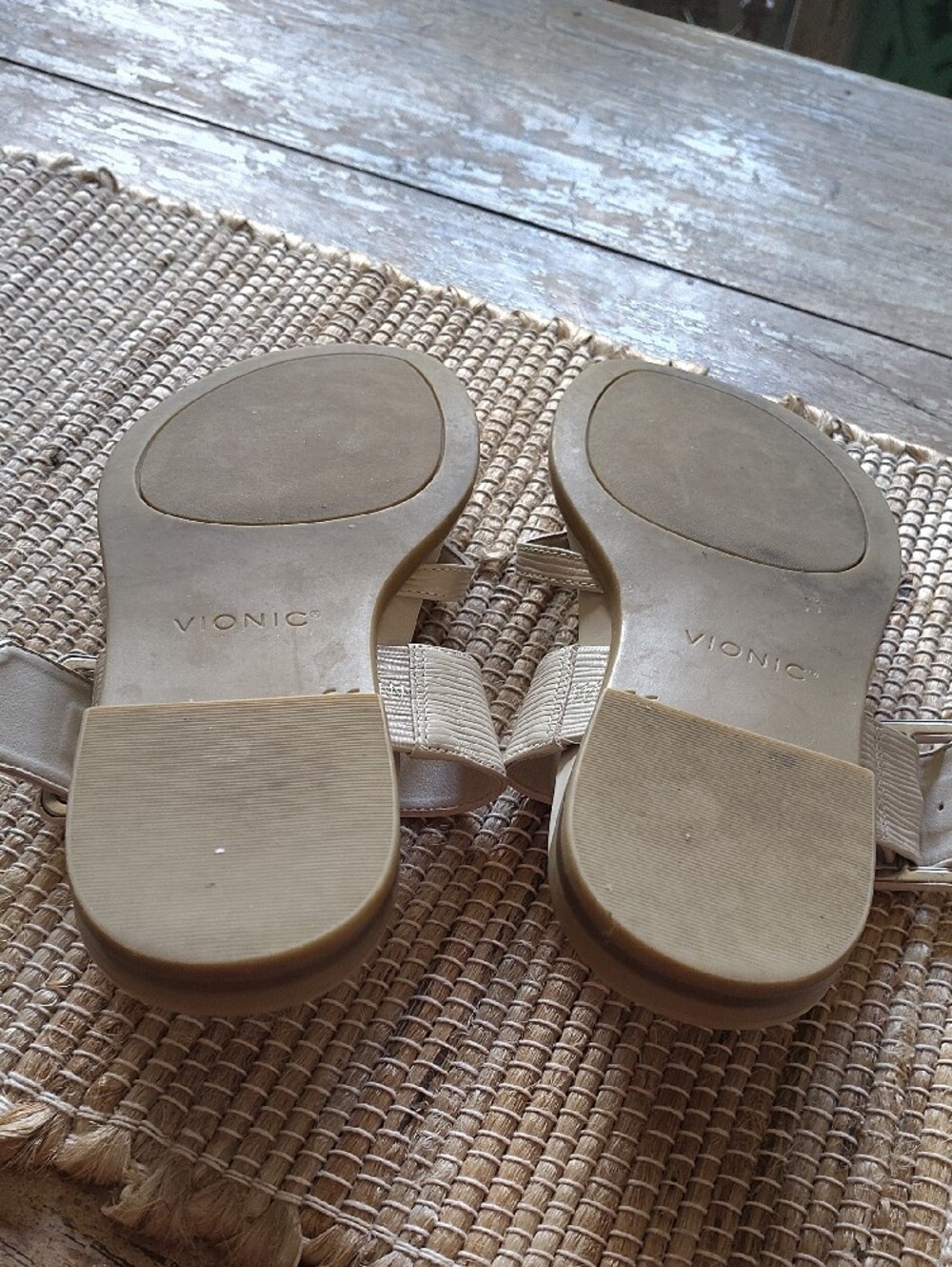 Vionic Women's Pearl Cream Slide Sandals with Buckle Strap - Picture 2 of 5